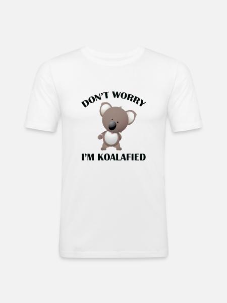 Don't Worry I'm Koalafied - Men's Slim Fit T-Shirt - white