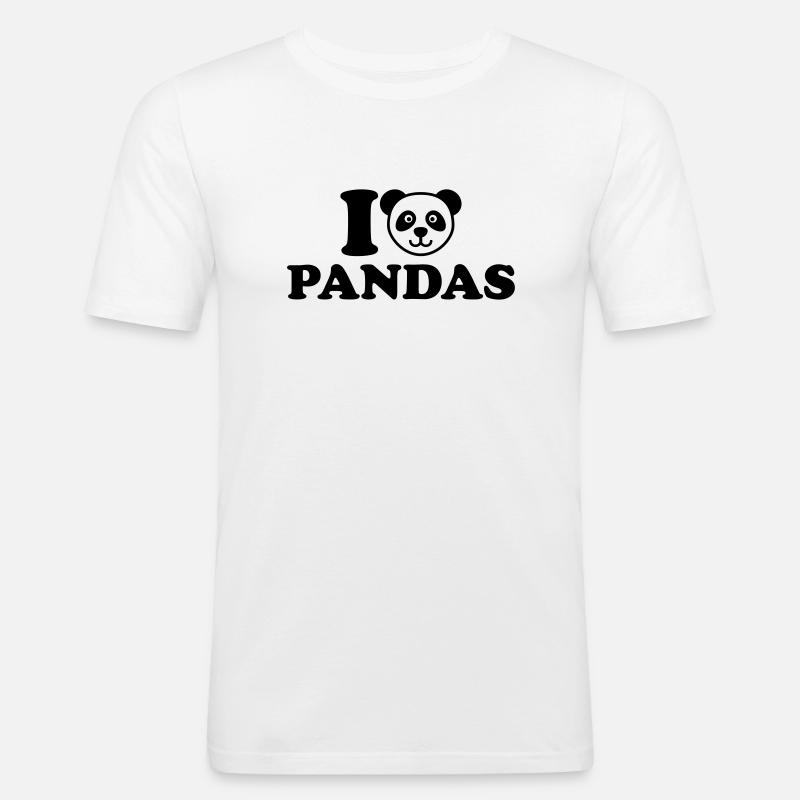 Panda - Männer Slim Fit T-Shirt - Weiß