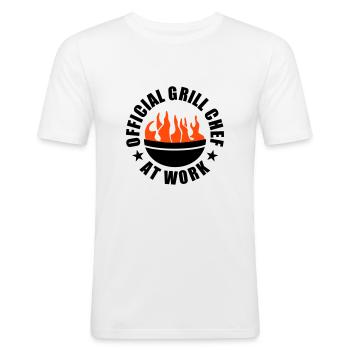 .Barbecue grill barbeque - Men's Slim Fit T-Shirt - white - Front - Nik (191cm)
