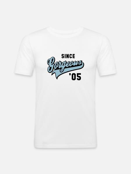 Superbe DEPUIS 2005 - Anniversaire - T-shirt près du corps Homme - blanc