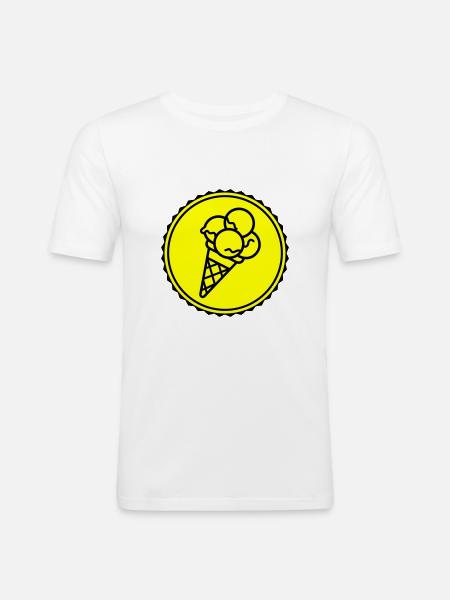 Eicreme Eis Icon - Männer Slim Fit T-Shirt - Weiß