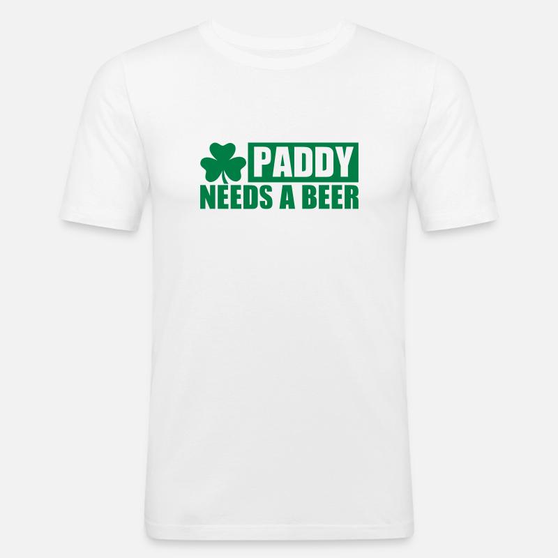 Paddy needs a Beer - Men's Slim Fit T-Shirt - white