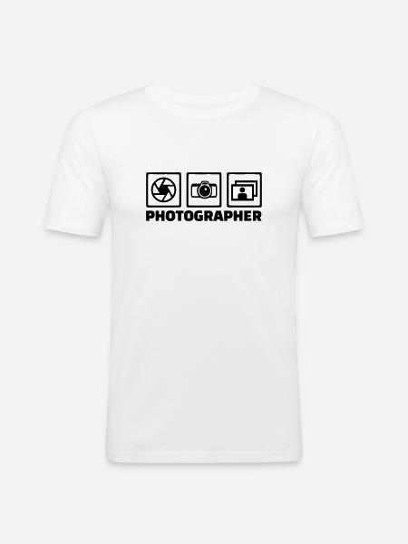 Photographer - Men's Slim Fit T-Shirt - white