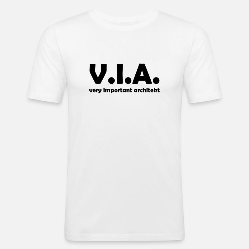 architekt - Männer Slim Fit T-Shirt - Weiß