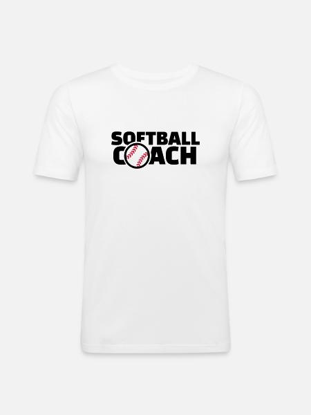 Softball - Männer Slim Fit T-Shirt - Weiß