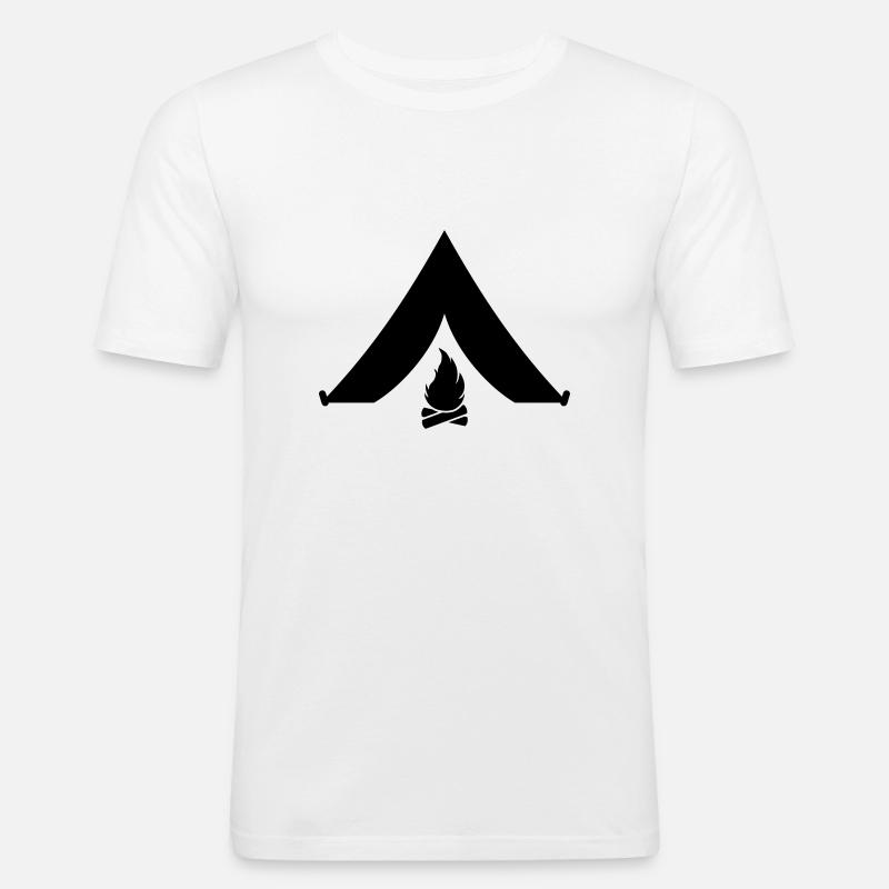 camping - T-shirt près du corps Homme - blanc