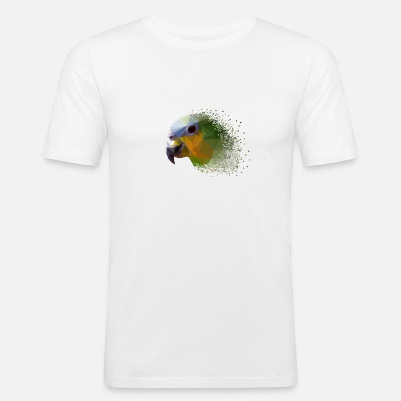 Papagei - Männer Slim Fit T-Shirt - Weiß