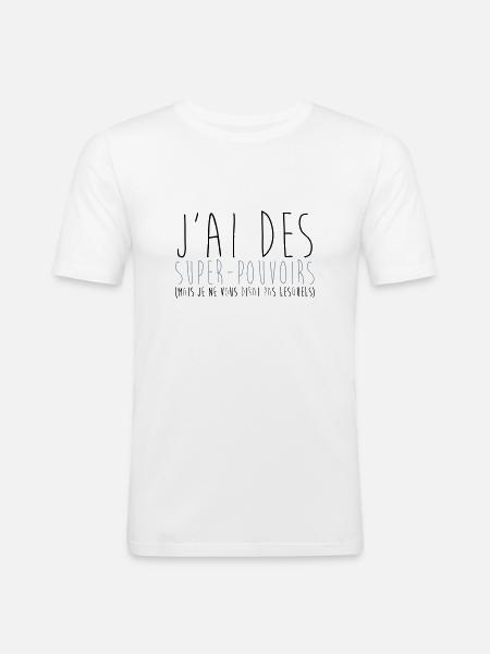 super pouvoirs - T-shirt près du corps Homme - blanc
