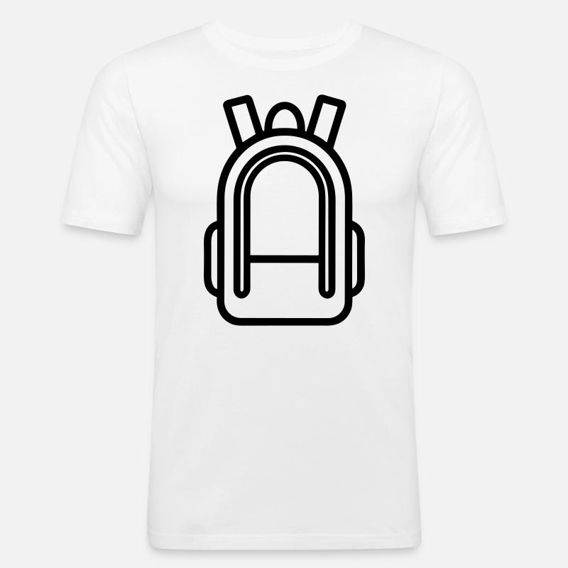 Rucksack - Männer Slim Fit T-Shirt - Weiß