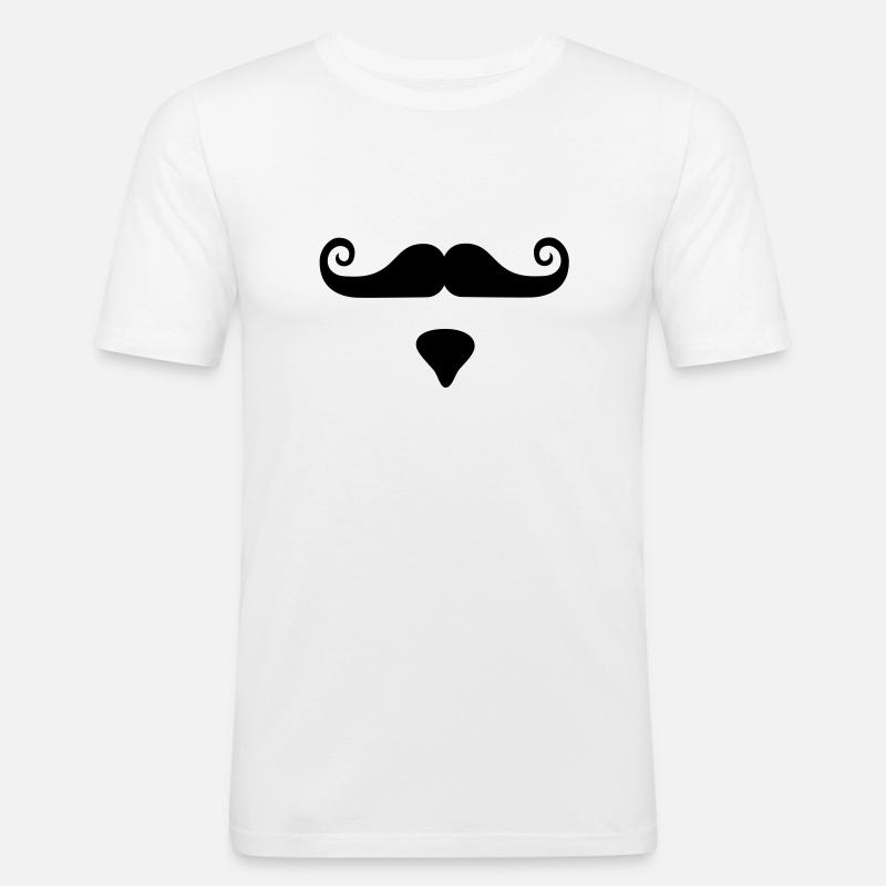 Bart - Männer Slim Fit T-Shirt - Weiß
