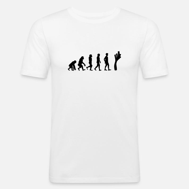 Leek evolution - Men's Slim Fit T-Shirt - white