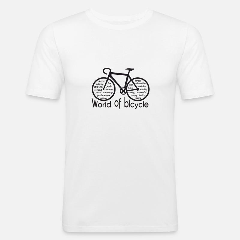 Mondo delle biciclette - Maglietta aderente da uomo - bianco