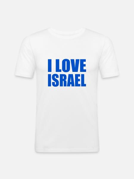 I love israel - Männer Slim Fit T-Shirt - Weiß