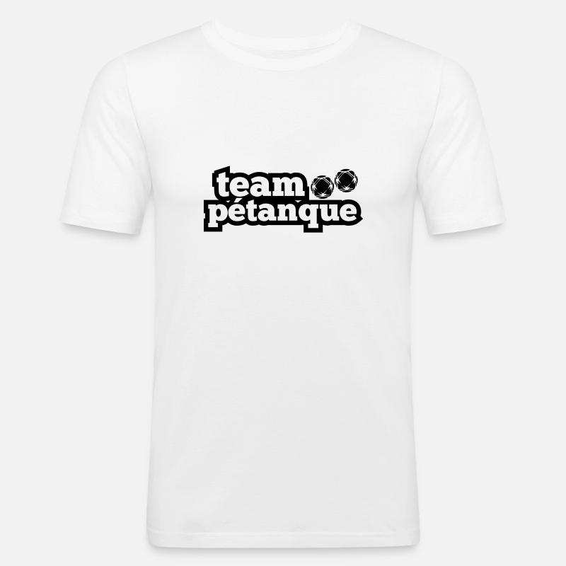 Pétanque-Team - Bowling-Geschenk - Männer Slim Fit T-Shirt - Weiß