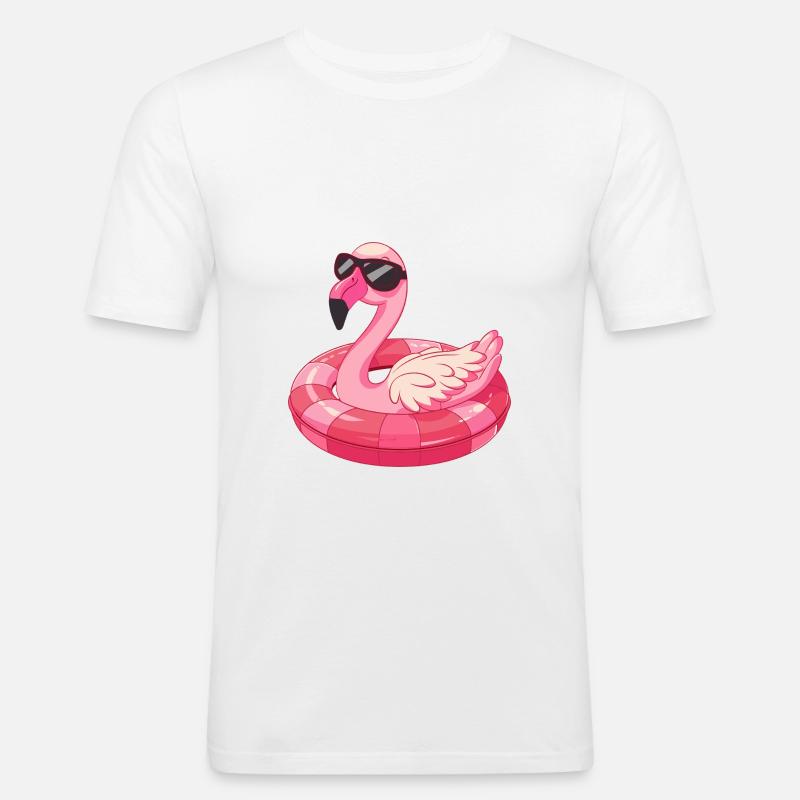 Flamingo Comic Cool - Men's Slim Fit T-Shirt - white