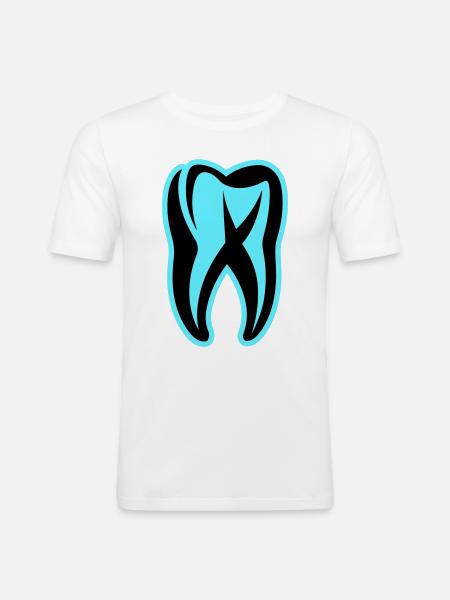 Zahn Symbol Zahnarzt - Männer Slim Fit T-Shirt - Weiß