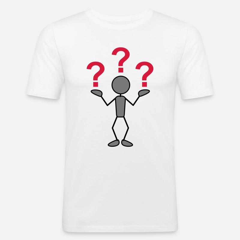 greyman_with_problems_3c - Männer Slim Fit T-Shirt - Weiß