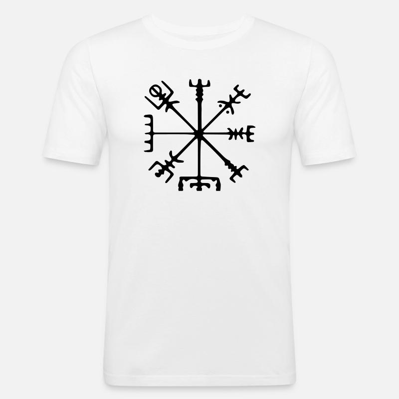 Viking compass - Männer Slim Fit T-Shirt - Weiß