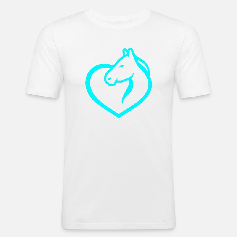 Pferde - Männer Slim Fit T-Shirt - Weiß