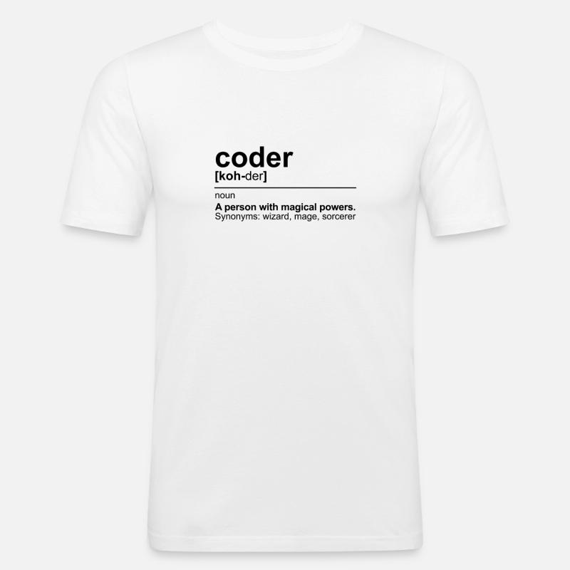 coder entwickler wörterbuch nerd programmierer - Männer Slim Fit T-Shirt - Weiß