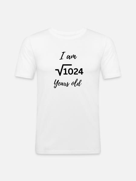 32 Years – Minimalist Birthday Design - Men's Slim Fit T-Shirt - white