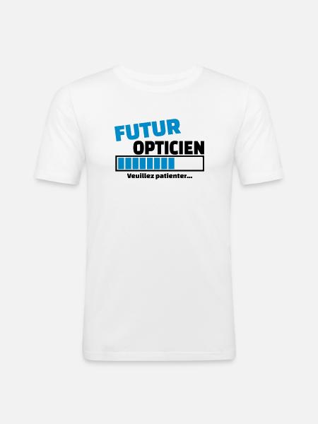 futur opticien - T-shirt près du corps Homme - blanc