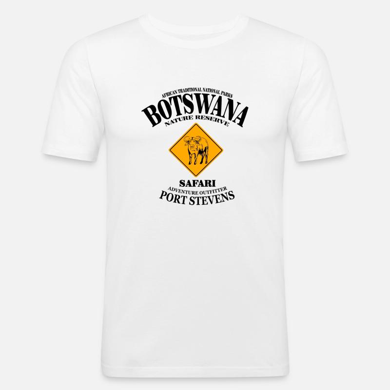 Botswana - Kaffern Büffel - Männer Slim Fit T-Shirt - Weiß