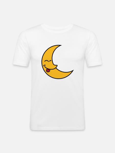 Funny Moon - T-shirt près du corps Homme - blanc