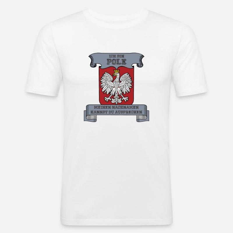 ich bin Pole - Männer Slim Fit T-Shirt - Weiß
