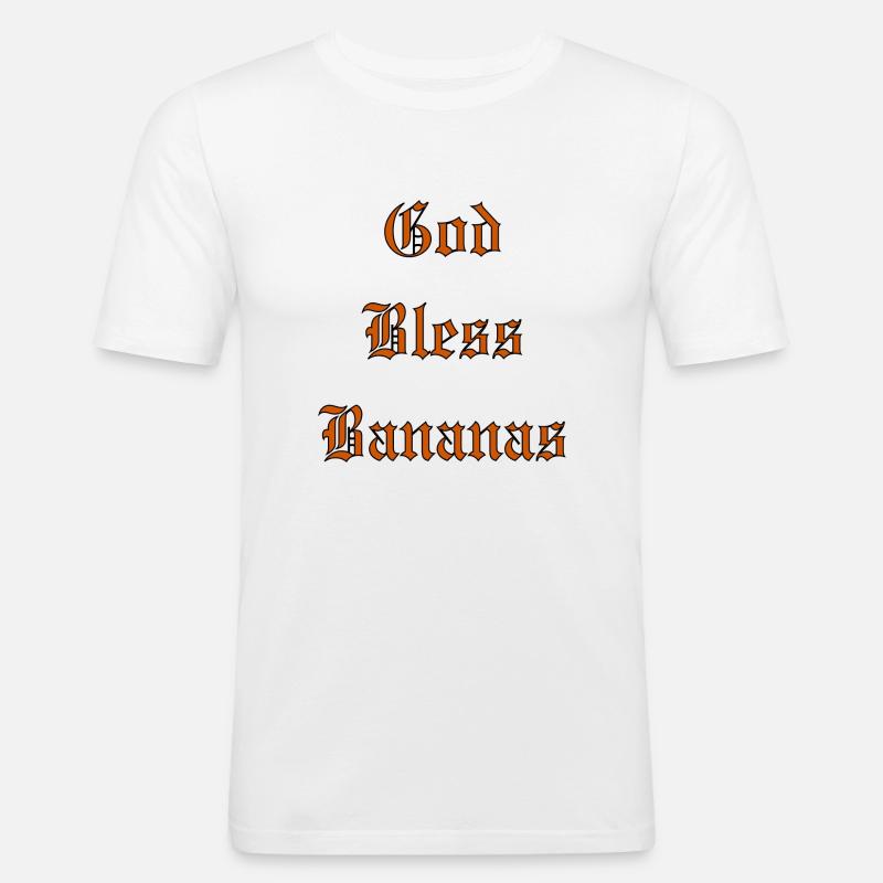 GodBlessBananas - Männer Slim Fit T-Shirt - Weiß