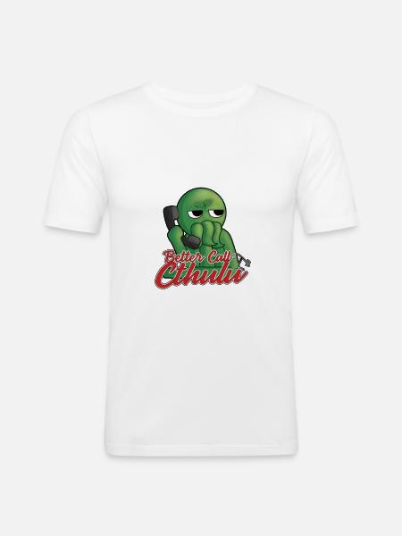Better call Cthulu - Men's Slim Fit T-Shirt - white