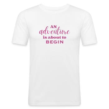 Weltreise, Auswandern und Auslandsjahr - Männer Slim Fit T-Shirt - Weiß - Vorne - Nik (191cm)