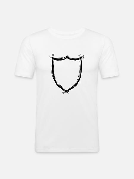Skjold, Symbol håndtegnet - Herre Slim Fit T-Shirt - hvid