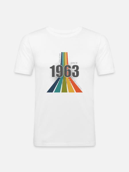 Limited Edition Awesome Since 1963 - Men's Slim Fit T-Shirt - white