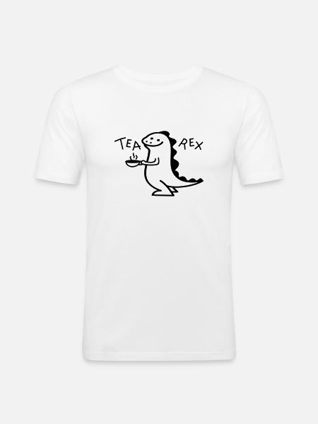 Dino as Tea Rex (b) - Men's Slim Fit T-Shirt - white