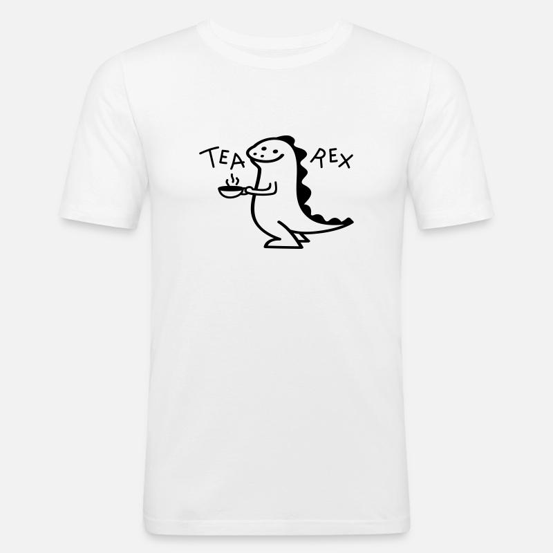 Dino as Tea Rex (b) - Men's Slim Fit T-Shirt - white