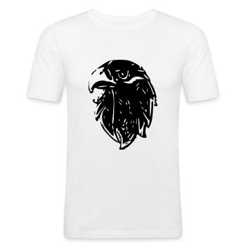 Corbeau Odin Tyr Wotan nodois Hugin Munin - T-shirt près du corps Homme - blanc - Devant - Nik (191cm)