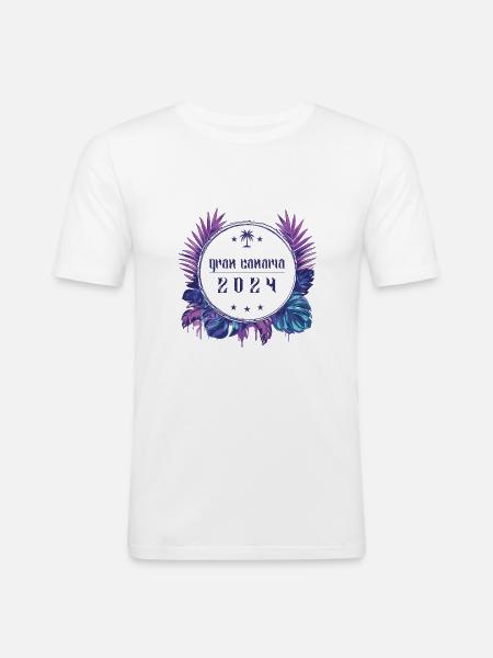 Gran Canaria 2024 - Männer Slim Fit T-Shirt - Weiß