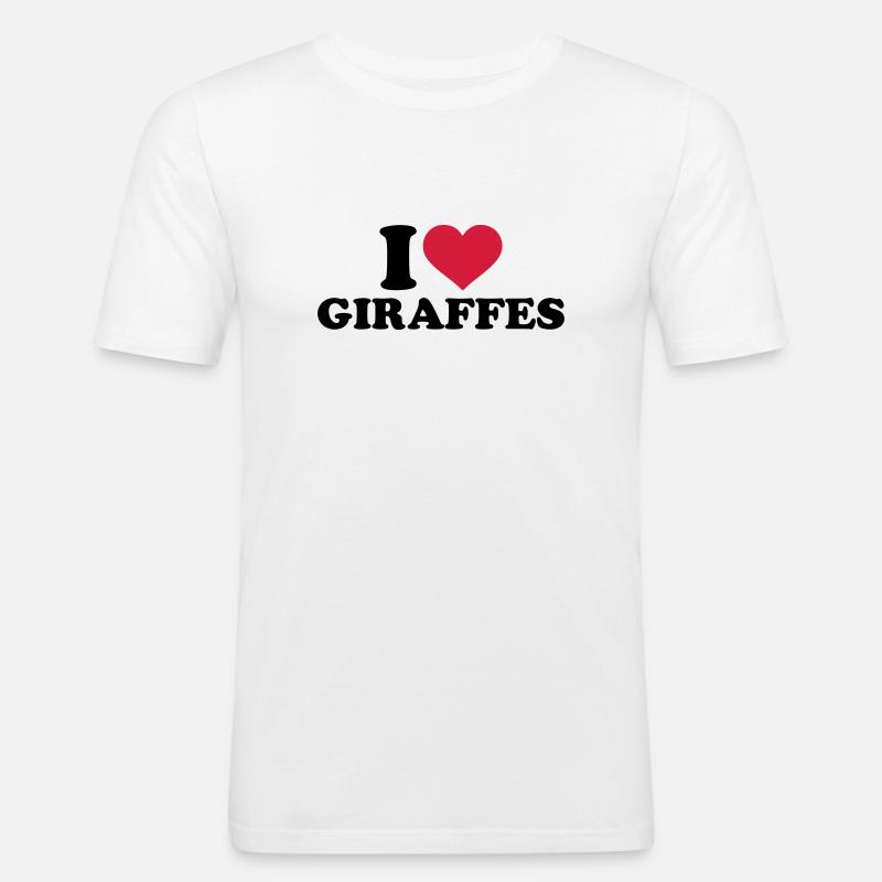 Giraffe - Männer Slim Fit T-Shirt - Weiß