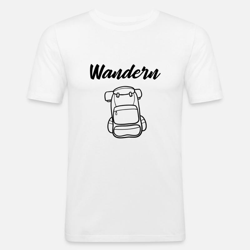 Wandern Backpack - Männer Slim Fit T-Shirt - Weiß