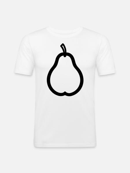 Birne - Männer Slim Fit T-Shirt - Weiß