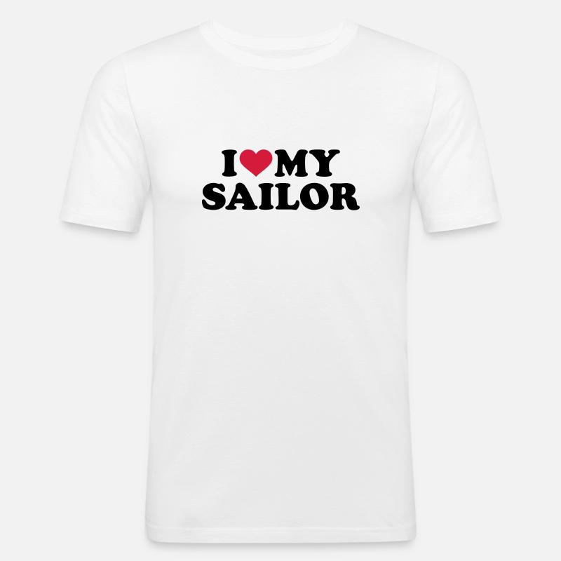 Matrose - Männer Slim Fit T-Shirt - Weiß