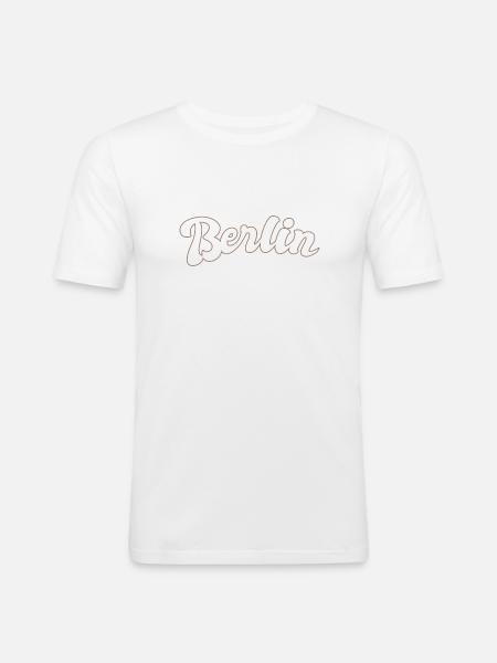 Berlin German Capital lettering - Men's Slim Fit T-Shirt - white