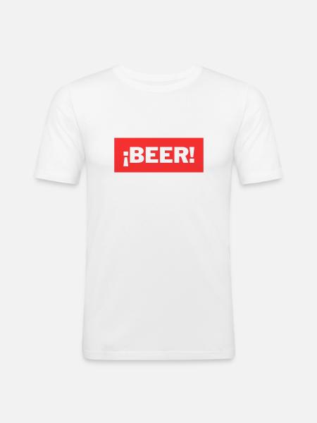 Beer - Men's Slim Fit T-Shirt - white
