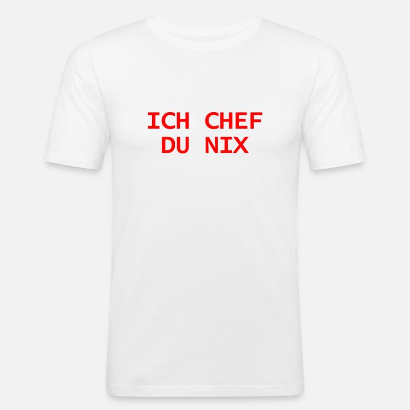 ich chef - Männer Slim Fit T-Shirt - Weiß