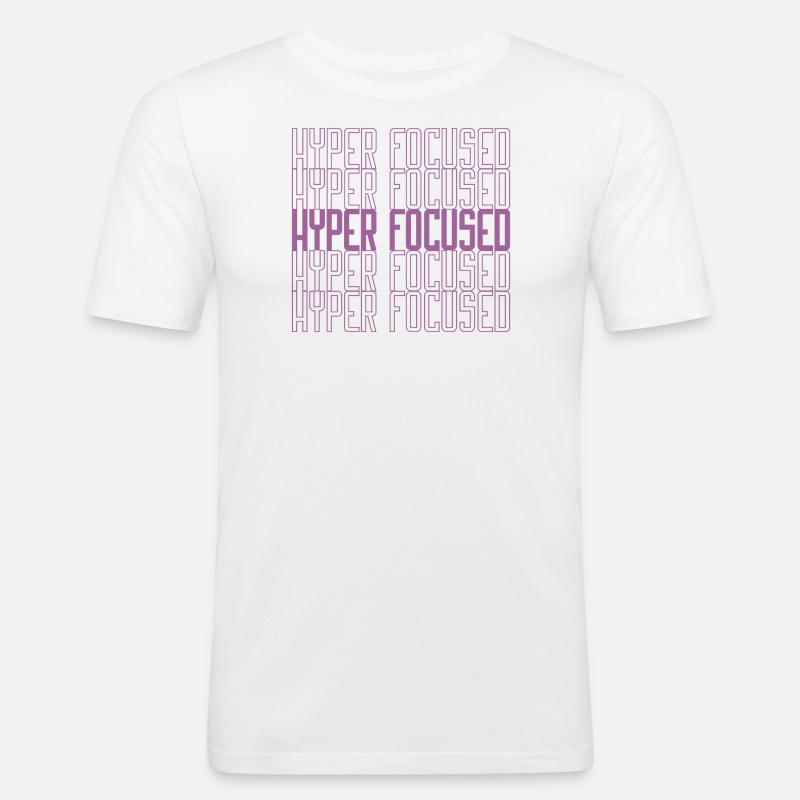 Hyperfocused in pink - Männer Slim Fit T-Shirt - Weiß