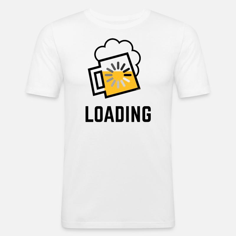 XLoading (P) - Männer Slim Fit T-Shirt - Weiß