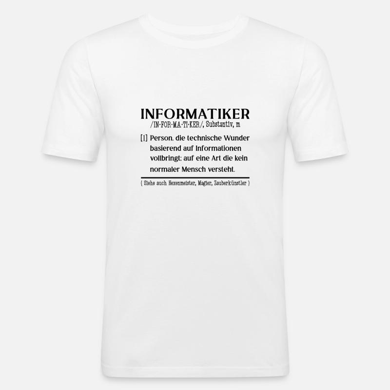 Informatiker Duden Definition - Männer Slim Fit T-Shirt - Weiß