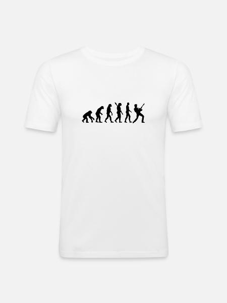 Évolution Musicien - T-shirt près du corps Homme - blanc