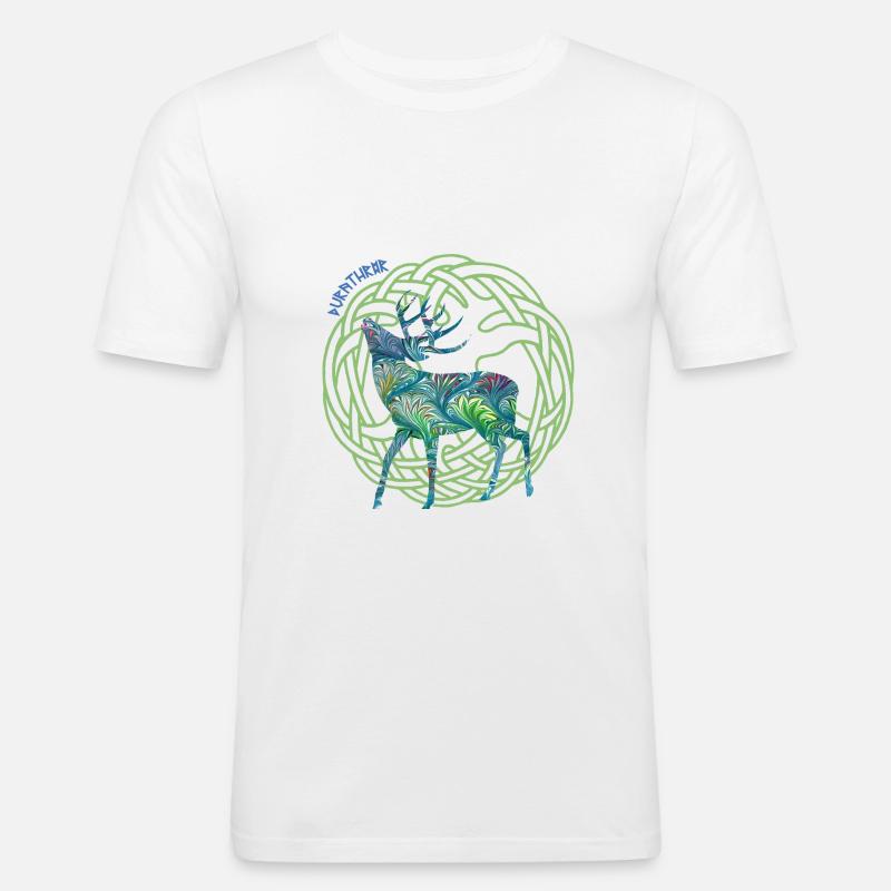 hirsch durathror e 115 - Männer Slim Fit T-Shirt - Weiß